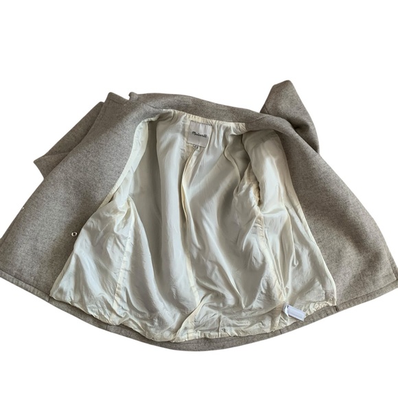 Madewell Short Swing Wool Jacket Stone Gray F3992 XS - Picture 9 of 12
